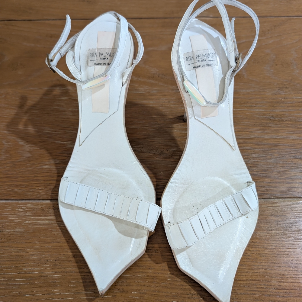 Sophisticated White Heels with Adjustable Ankle Straps